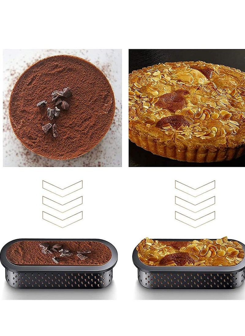 KASTWAVE Cake Mousse Ring, Cake Ring Perforated, Cake Mold Mousse Tart Ring, Perforated Cake Mousse Ring, for Making Mini Cheesecakes, Chocolate Quiche Wraps, Biscuits, Tarts, Chocolates (8 Pieces)  - Image 4