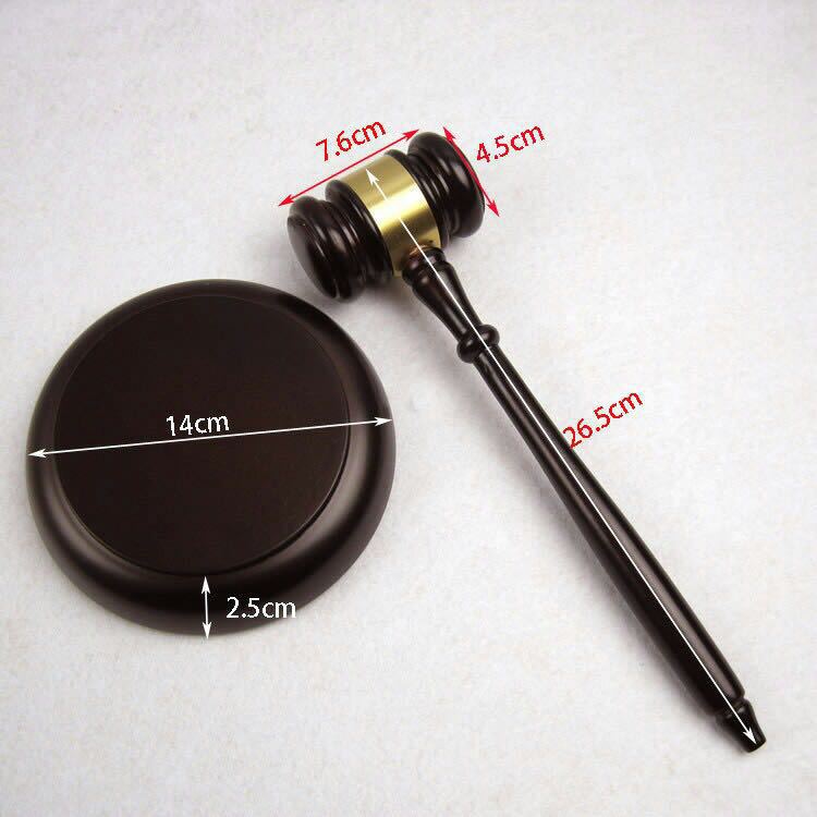 Handcrafted Wooden Gavel Judge Hammer Black 