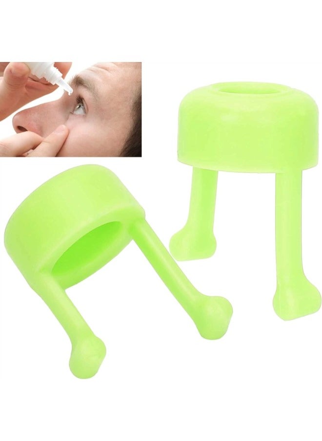 klarako - Eye Drop Guide, 2pcs Portable Eyedrop Guide, Help Applicator Practical Eye Drop Bottle Holder Bracket Device, Dispenser Easier Eye Drop, Suitable with Most Eye Drop Bottles(Green) - Image 1