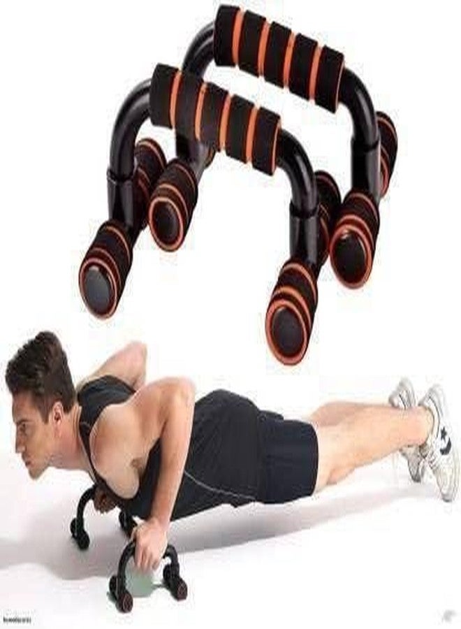 Owlix Fitness Adjustable Push up/dip Stand pushp bar (Black, Orange) Push-up Bar (Black, Red) - Image 2