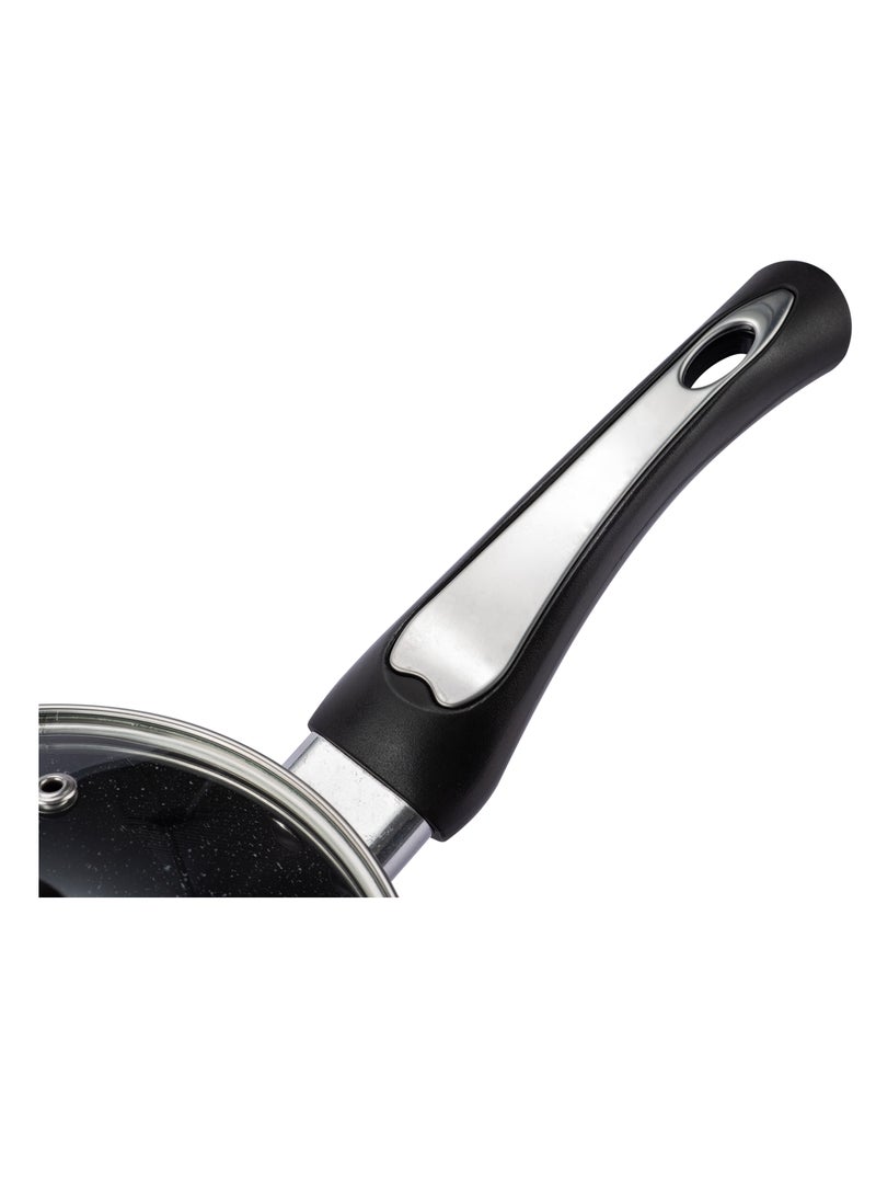 PERFECT KITCHEN 7 pieces Perfect Cooking Set Aluminum Pots Coated With Granite Non-Stick
Black With Glass Lids  - Image 5