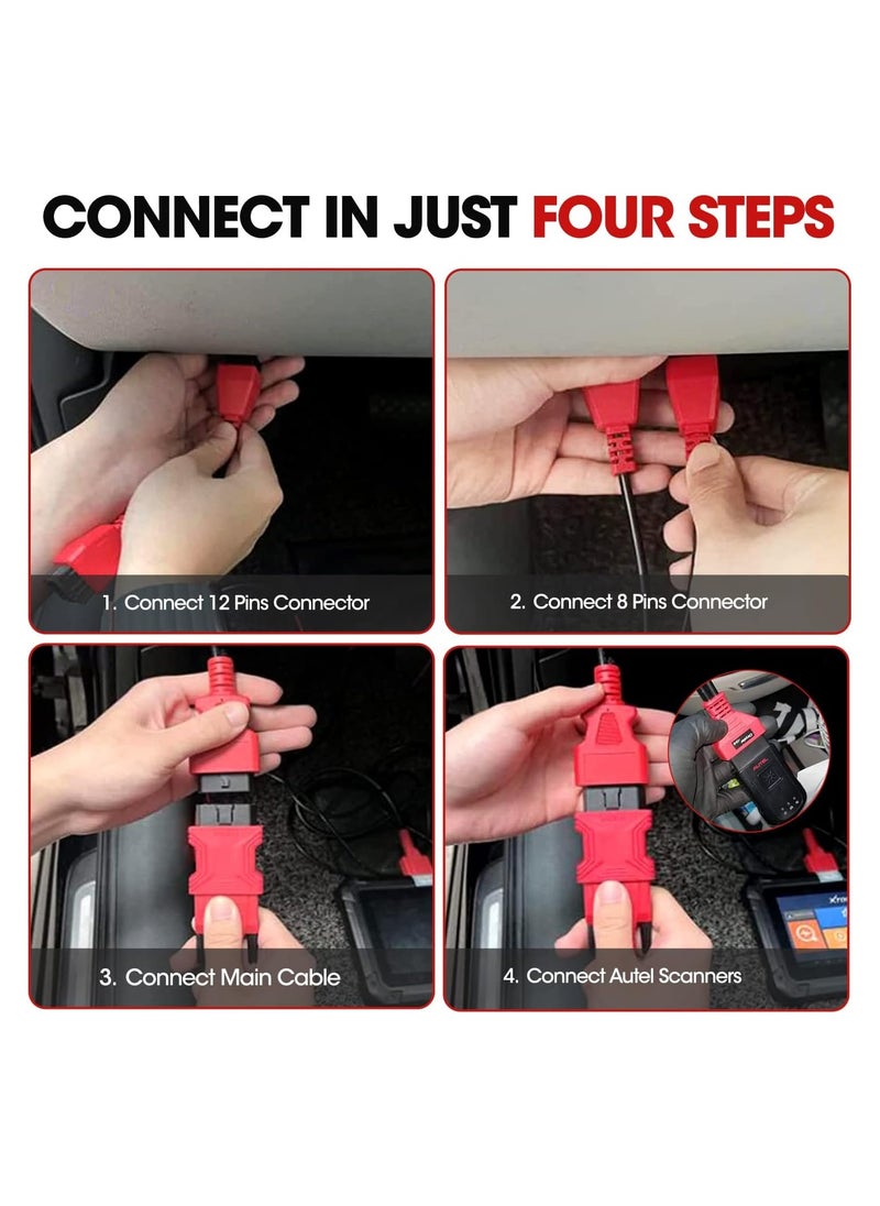 Autel - Autel OBD2 Adapter for Chrysler 12+8 Programming Cable Connector  Bypass Gateway Protocol Cable Maxisys MS906 Ms906S Ms906BT Ms906 Pro Ms906 Pro-Ts Mk908 Pro II Ms909 Ms919 Ultra Ultra EV - Image 1