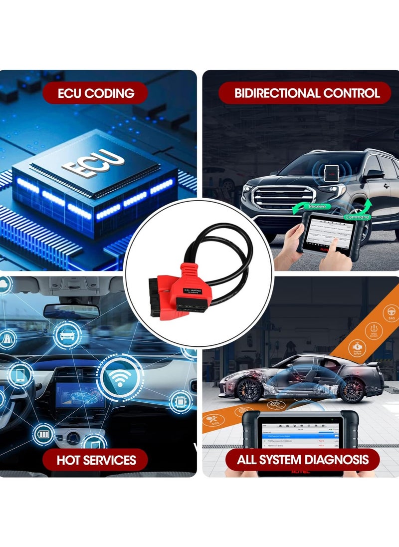 Autel - Autel OBD2 Adapter for Chrysler 12+8 Programming Cable Connector  Bypass Gateway Protocol Cable Maxisys MS906 Ms906S Ms906BT Ms906 Pro Ms906 Pro-Ts Mk908 Pro II Ms909 Ms919 Ultra Ultra EV - Image 1