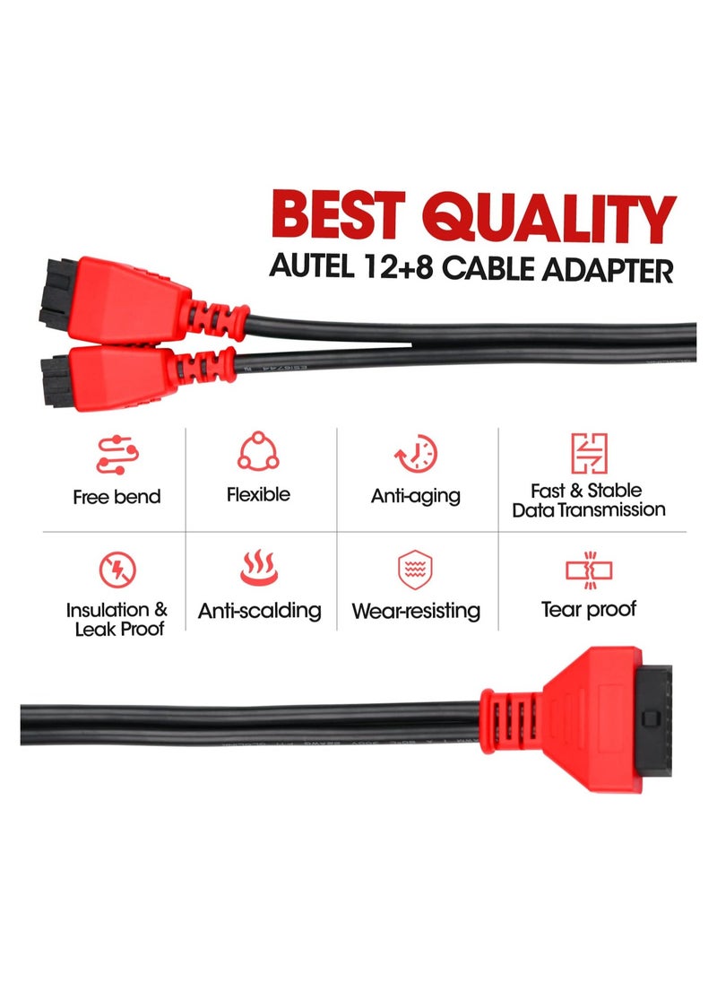 Autel - Autel OBD2 Adapter for Chrysler 12+8 Programming Cable Connector  Bypass Gateway Protocol Cable Maxisys MS906 Ms906S Ms906BT Ms906 Pro Ms906 Pro-Ts Mk908 Pro II Ms909 Ms919 Ultra Ultra EV - Image 1