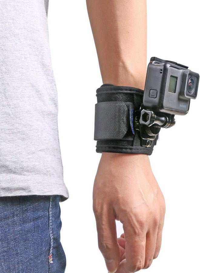 SHOPEE 360 Degree Rotation Hand Strap Mount Hand Glove Wrist Strap Mount for Hero 13/12/11/10/9/8/7/6/5/4 Black, Osmo Action 5 Pro/4/3 and Other Action Camera - Image 1