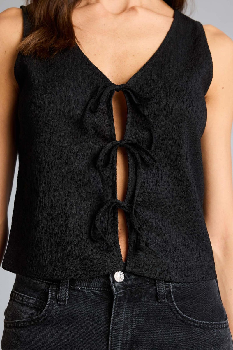 DeFacto Black Woman Regular Fit V-Neck Tank Top Casual - Image 3