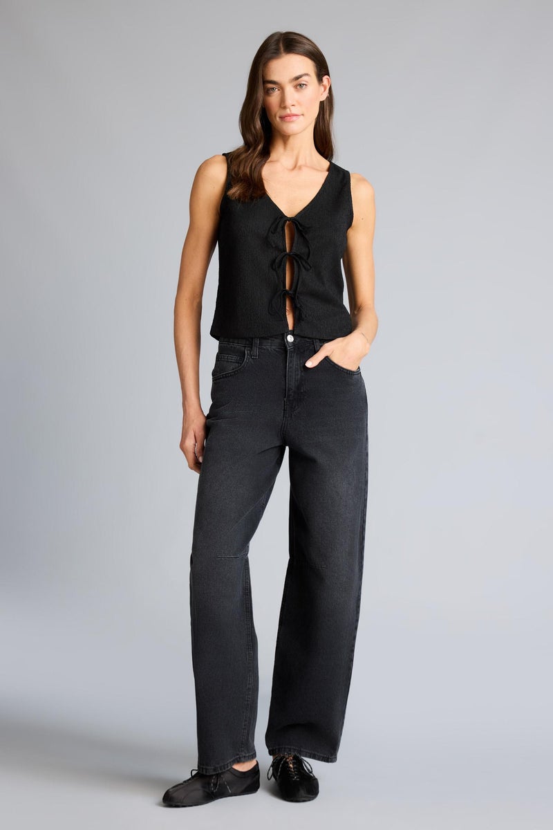 DeFacto Black Woman Regular Fit V-Neck Tank Top Casual - Image 2