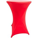 iEventStar 30 inches Highboy Cocktail Round Stretch Spandex Fitted Table Cover High Top Square Corners Tablecloth (30' - Image 1