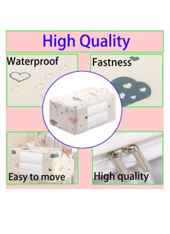 XiuWoo 2 Pack 72L Storage Bags , Foldable Blanket Clothing Storage Bags With Lids And Handle, For Closet King Comforter, pillow, quilt, bedding, Clothes, Blanket Organizers  - Image 5