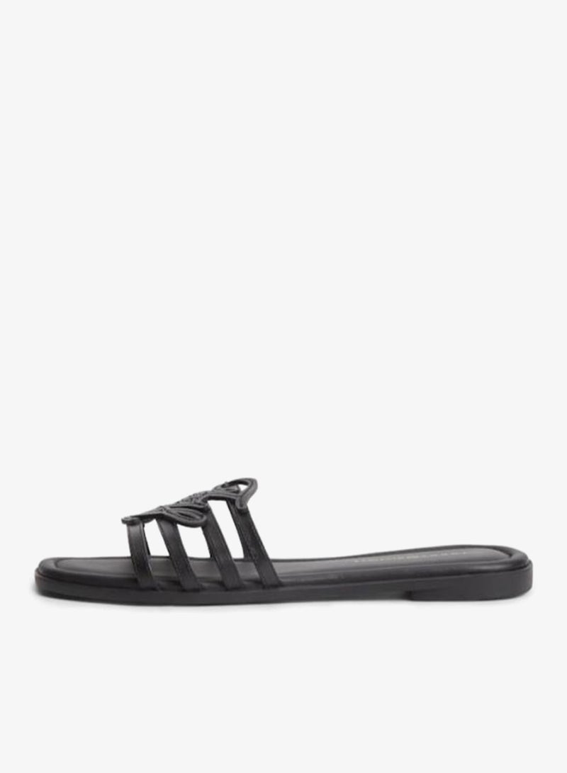 TOMMY HILFIGER Logo Strap Leather Mules - Image 2