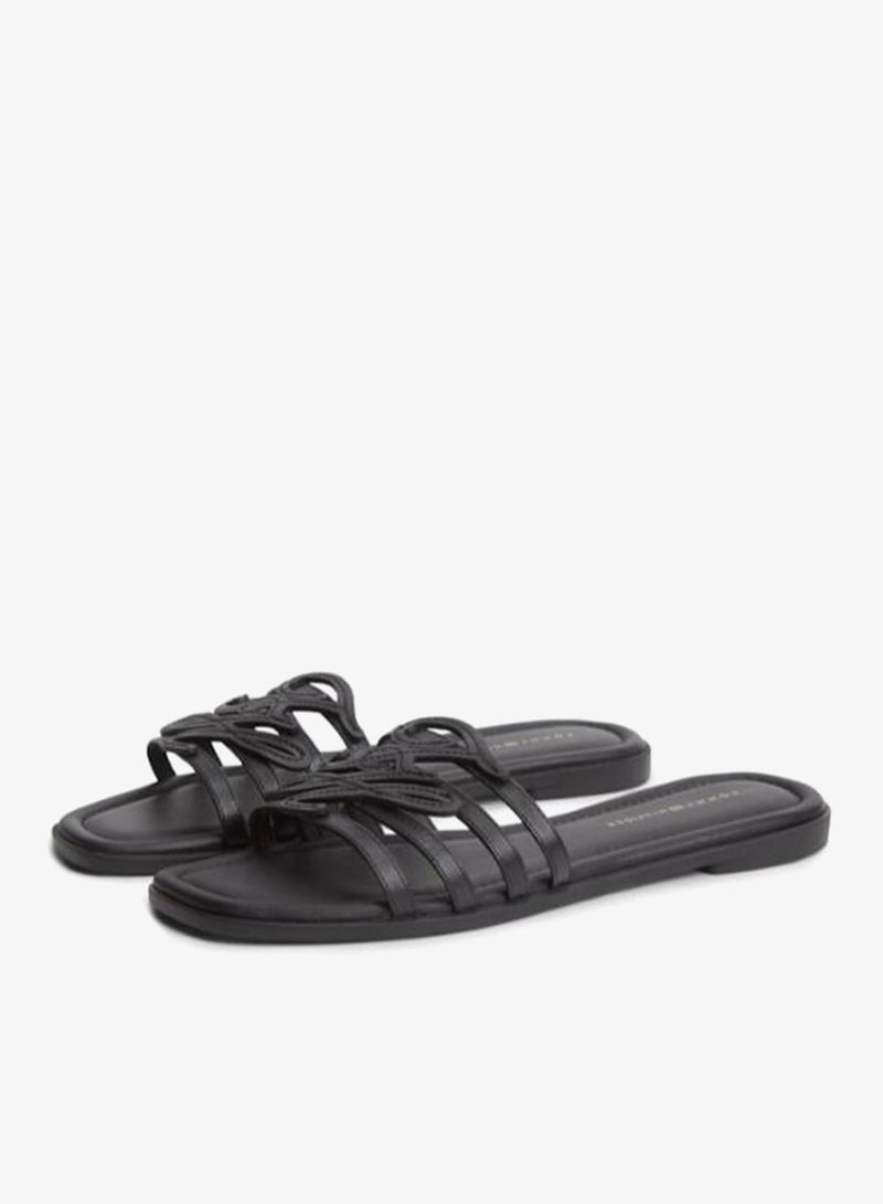 TOMMY HILFIGER Logo Strap Leather Mules - Image 3