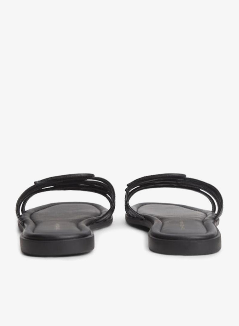 TOMMY HILFIGER Logo Strap Leather Mules - Image 4