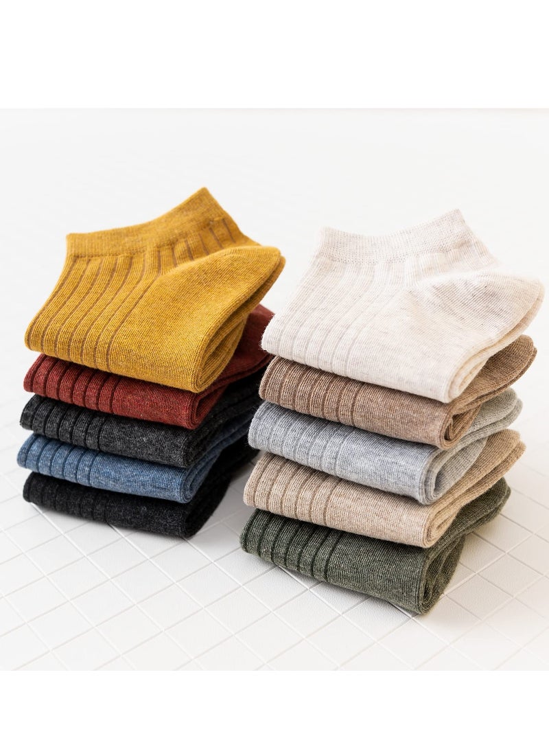 KASTWAVE 10 Pairs Women's Cotton Ankle Socks - Breathable Low Cut No Show Casual Non-Slip Socks, US Size 5-8 - Image 3