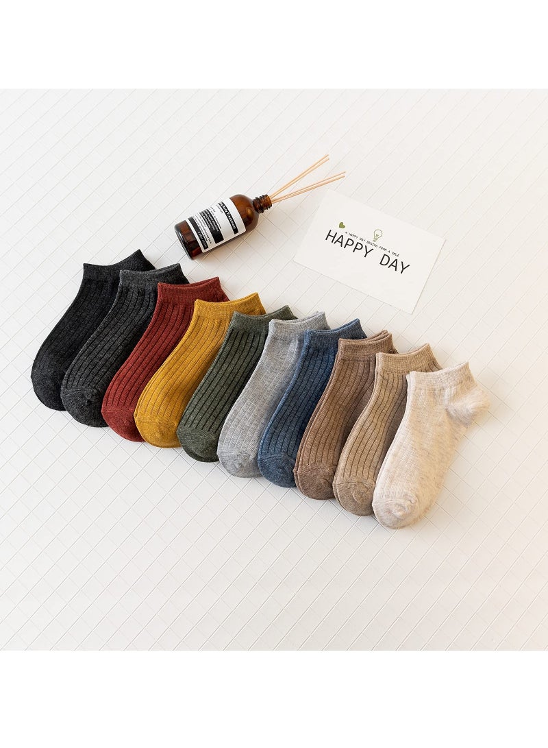 KASTWAVE 10 Pairs Women's Cotton Ankle Socks - Breathable Low Cut No Show Casual Non-Slip Socks, US Size 5-8 - Image 2