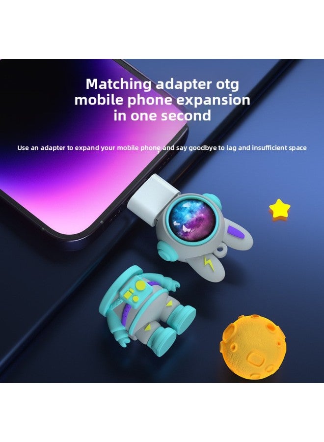 Creative Cartoon Computer Mobile Phone Dual-use U Disk Logo Corporate Promotional Gifts Tide Play Gift Box Usb-Color:Pink Lightning Rabbit Type-c Adapter PE Bag-Capacity:64GB  - Image 4