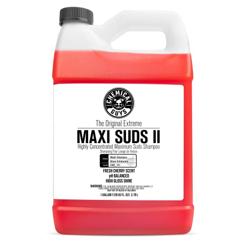 Chemical Guys CWS_101 Maxi-Suds II Foaming Car Wash Soap (Works with Foam Cannons/Guns or Bucket Washes) Safe for Cars, Trucks, Motorcycles, RVs & More, 128 fl oz (1 Gallon), Cherry Scent - Image 1
