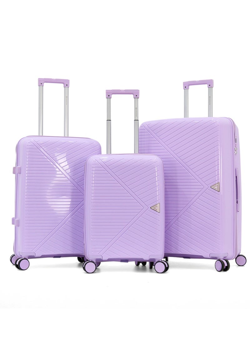 Hardshell Luggage Set with Spinner Wheels - 3-Piece Suitcase Set (Small, Medium, Large) - Integrated TSA Lock, Impact-Resistant Geometric - Image 1