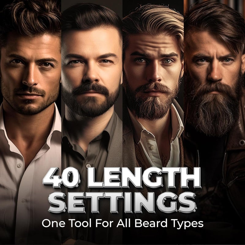 Beardo Chrome Beast Multipurpose Full Body Groomer Trimmer Set For Men | 40 Length Settings | 8 attachments | Beard/Hair/Body/Precision/Ear/Nose Trimmer|With Dock|90 min. run time | All-in-1 trimmer - Image 5
