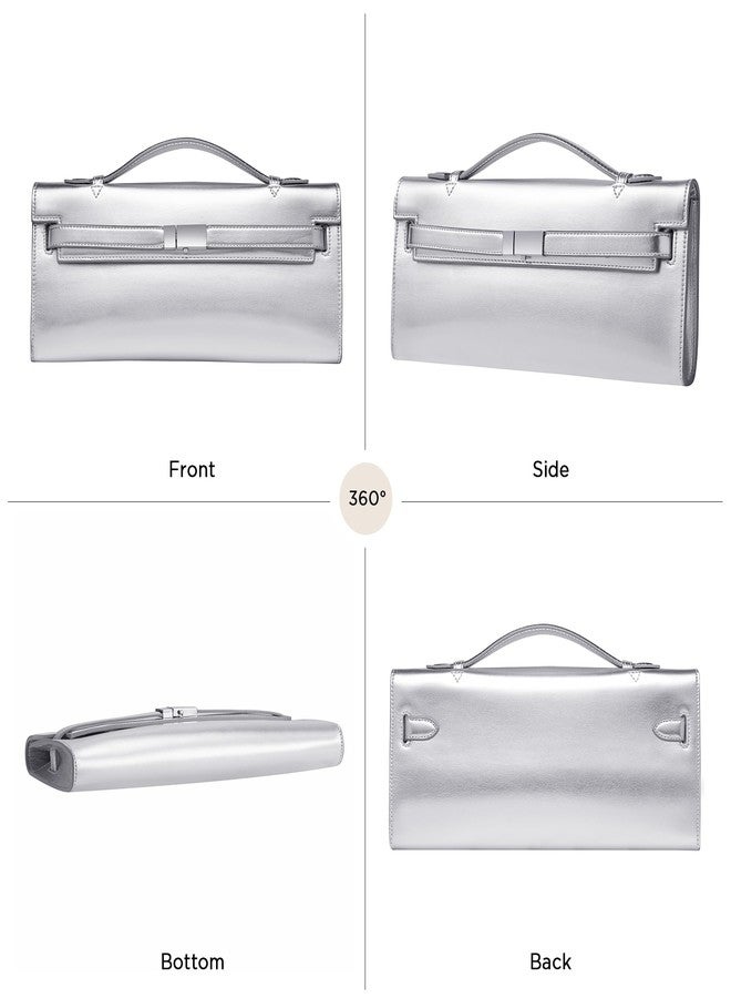 CHUNLI PU Leather Clutch Purses for Women, Trendy Ladies Top Handle Bag for Evening Work Business Daily Use - Image 4