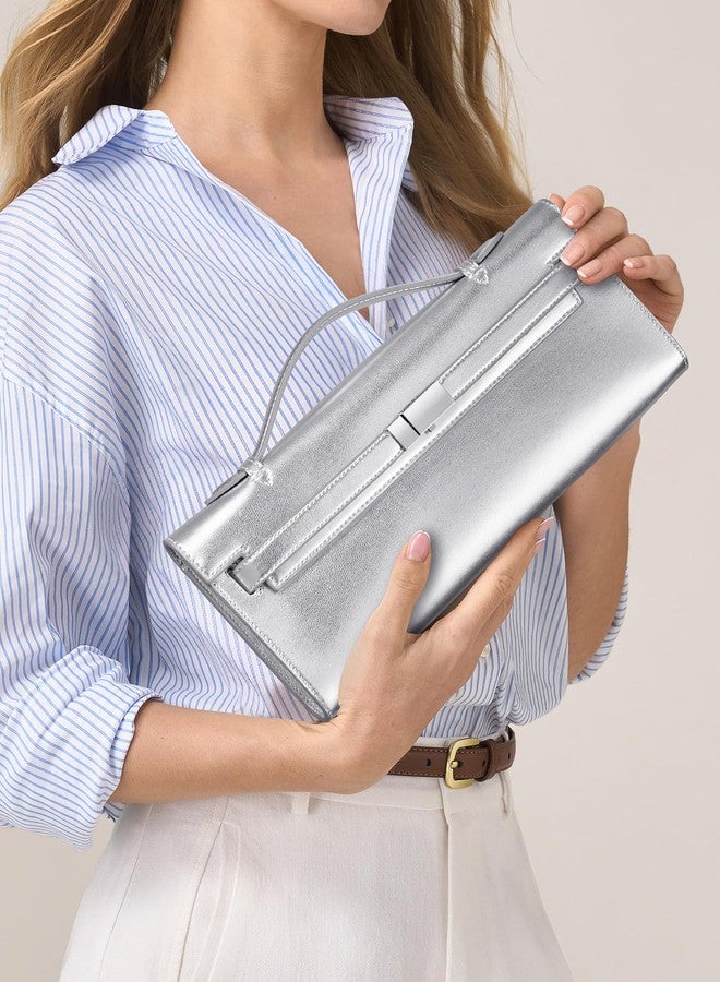 CHUNLI PU Leather Clutch Purses for Women, Trendy Ladies Top Handle Bag for Evening Work Business Daily Use - Image 5
