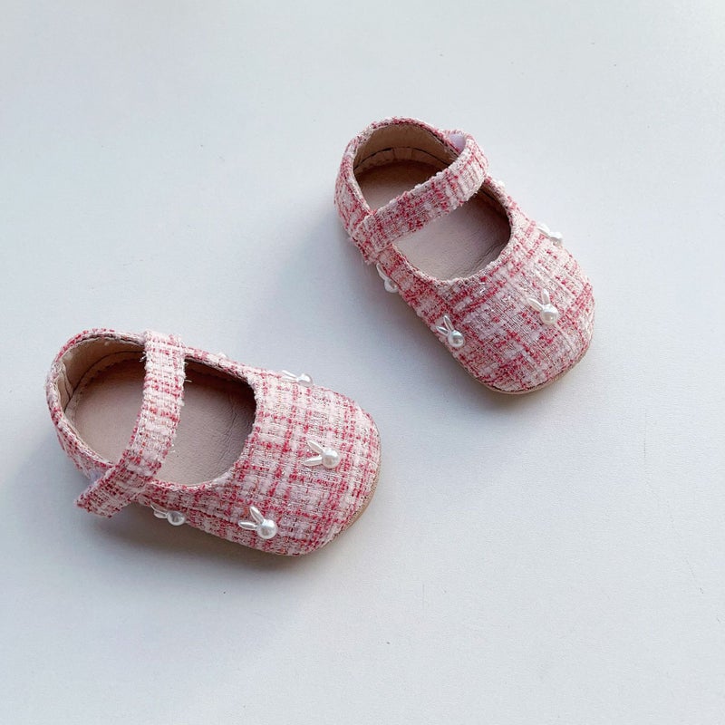 2024 Summer Baby Girl Princess Shoes with Soft Sole and Magic Tape Pink