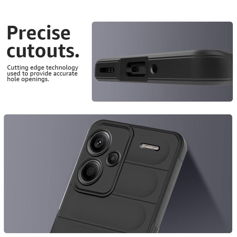 Winble Down Jacket Series Silicone Back Cover Case for Mi Redmi Note 13 Pro Plus 5G | Camera Protection Anti-Slip Grip Design | Protective Back Cover Case for Redmi Note 13 Pro Plus 5G (Black) - Image 2