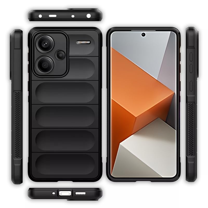 Winble Down Jacket Series Silicone Back Cover Case for Mi Redmi Note 13 Pro Plus 5G | Camera Protection Anti-Slip Grip Design | Protective Back Cover Case for Redmi Note 13 Pro Plus 5G (Black) - Image 5