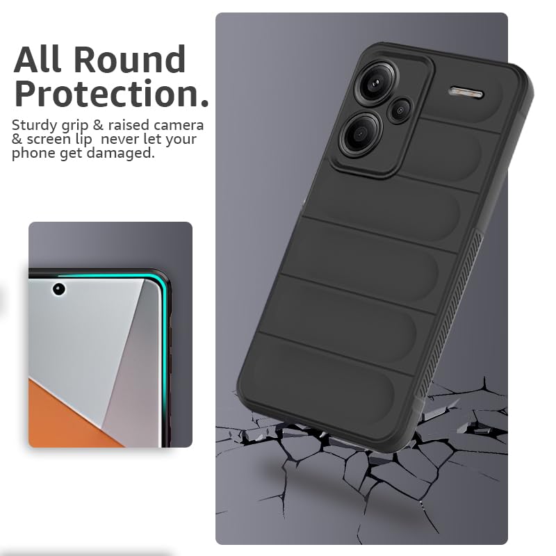 Winble Down Jacket Series Silicone Back Cover Case for Mi Redmi Note 13 Pro Plus 5G | Camera Protection Anti-Slip Grip Design | Protective Back Cover Case for Redmi Note 13 Pro Plus 5G (Black) - Image 3