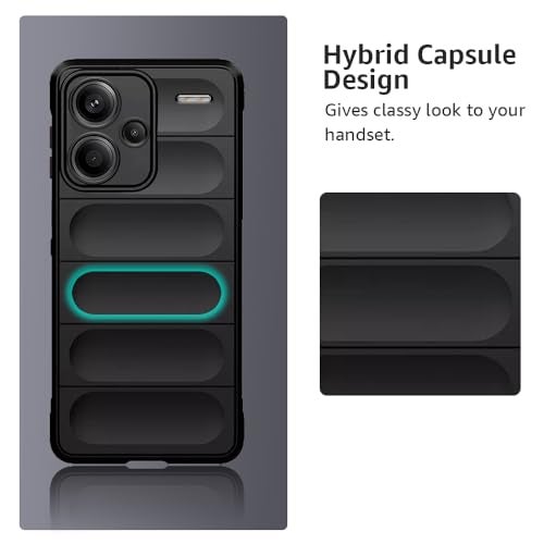 Winble Down Jacket Series Silicone Back Cover Case for Mi Redmi Note 13 Pro Plus 5G | Camera Protection Anti-Slip Grip Design | Protective Back Cover Case for Redmi Note 13 Pro Plus 5G (Black) - Image 4