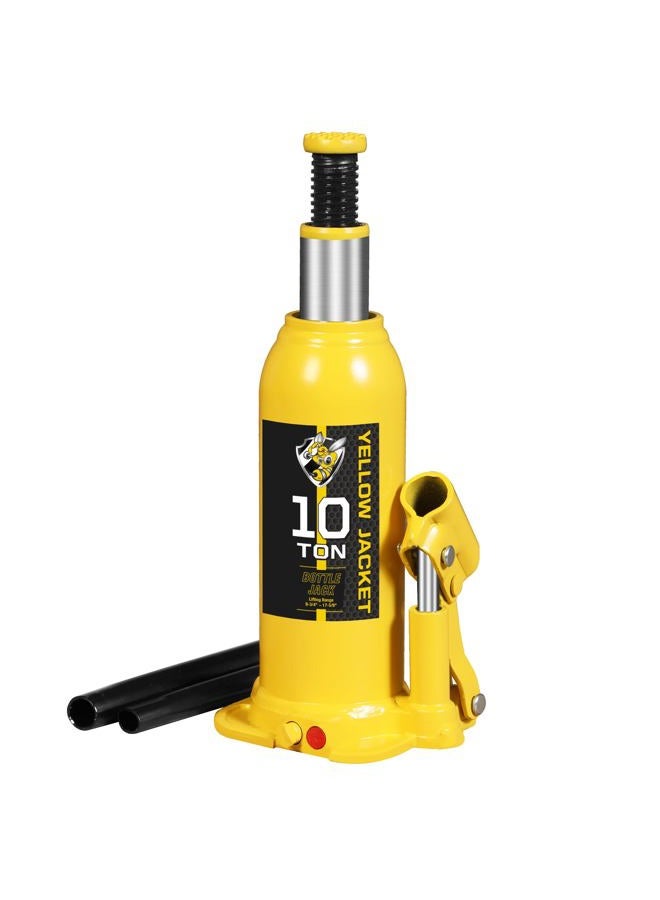 Yellow Jacket 10 Ton Muti-Directional Welded Bottle Jack (20,000lb), Horizontal Bottle Jacks Use for Car, Pickup, Truck, RV, Auto Repair, Hydraulic Bottle Jack, Yellow - Image 1