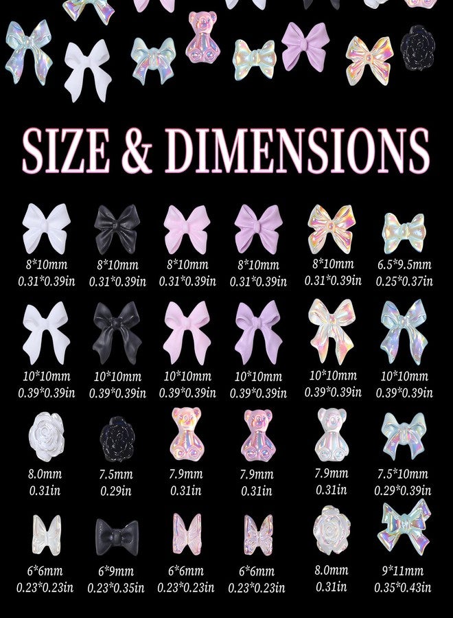 Lifextol Bow Nail Charms and Gems Junk Case Charms Rhinestones Nails Pearls 3D Charm Jewels for Fingernail Art, Pink Nail Rhinestones Set Fingernail Y2K for Acrylic Press on Nails Charm Kit - Image 4