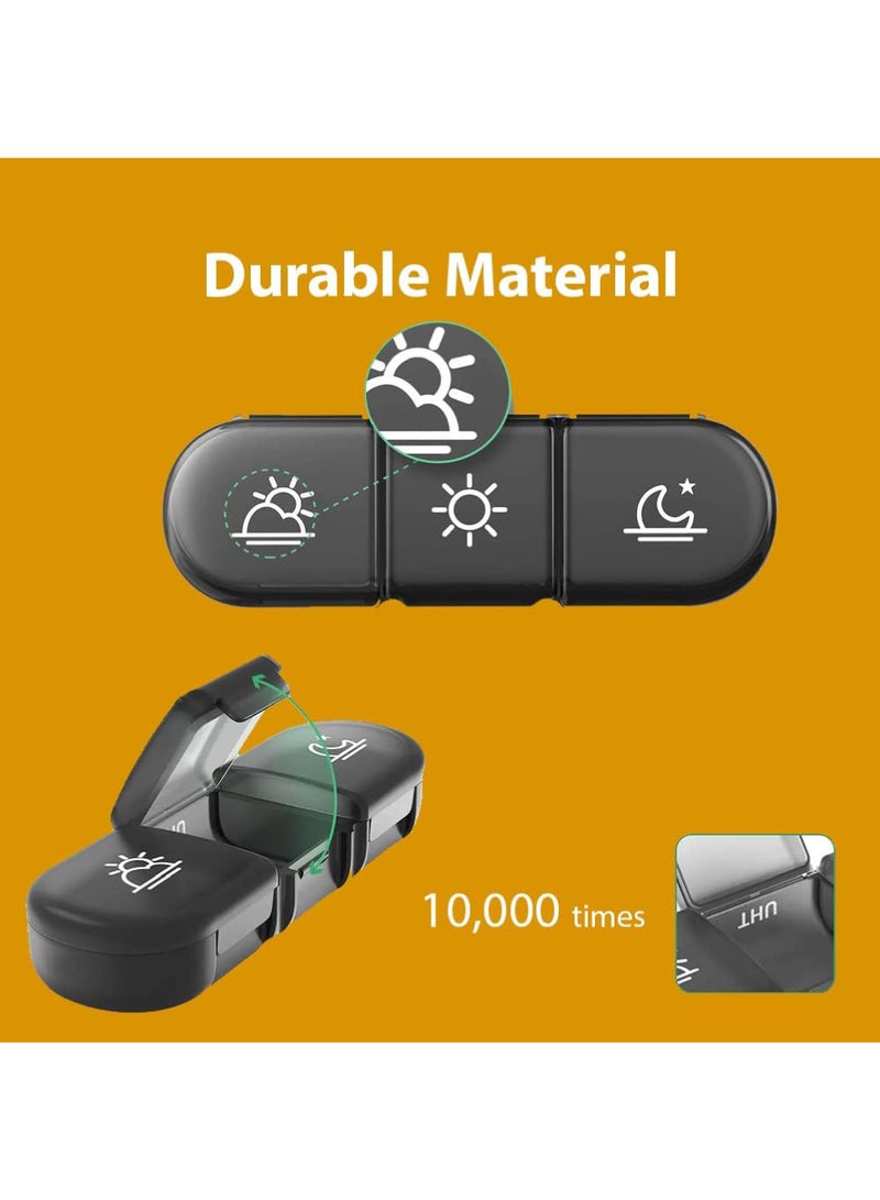 Rock Pow Portable Pill Organizer 3 Times in Day for 1 Week - Light-Proof for Travel, Daily Use, Portable Pill Box - Case for Multi Vitamins, Pills, Medicine, Fish Oils, Supplements (Black) - Image 5