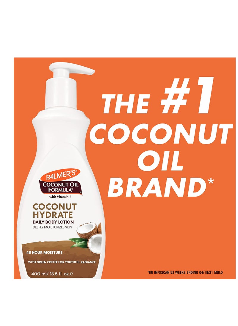 PALMER'S - Palmer's Coconut Oil Formula Body Lotion for Dry Skin, Hand & Body Moisturizer with Green Coffee Extract & Vitamin E, Pump Bottle, 13.5 Fl Oz (Pack of 1) - Image 1