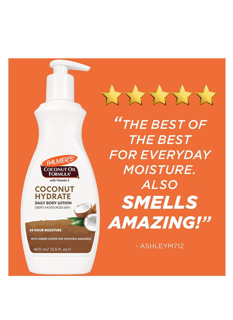PALMER'S - Palmer's Coconut Oil Formula Body Lotion for Dry Skin, Hand & Body Moisturizer with Green Coffee Extract & Vitamin E, Pump Bottle, 13.5 Fl Oz (Pack of 1) - Image 1