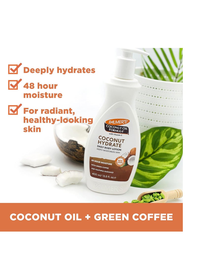 PALMER'S - Palmer's Coconut Oil Formula Body Lotion for Dry Skin, Hand & Body Moisturizer with Green Coffee Extract & Vitamin E, Pump Bottle, 13.5 Fl Oz (Pack of 1) - Image 1