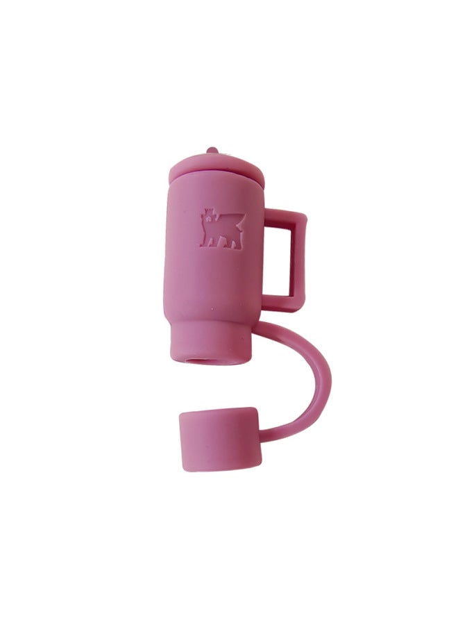 Food Grade Silicone Straw Cap Flower Bottle Cap Shape Silicone Straw Plug 10mm Straw Dust Cap Dust Plug-Color:Kettle Light Purple - Image 1