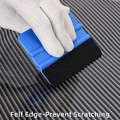 POLKASTORE Durable Black Felt Edge Vinyl Squeegee Tool 4-Inch, Car Vinyl Film Wrapping Decal Window Tint Work, Professional Scratch Free Squeegee (Pack of 3) - Image 5