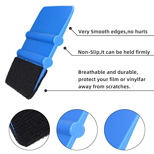 POLKASTORE Durable Black Felt Edge Vinyl Squeegee Tool 4-Inch, Car Vinyl Film Wrapping Decal Window Tint Work, Professional Scratch Free Squeegee (Pack of 3) - Image 3