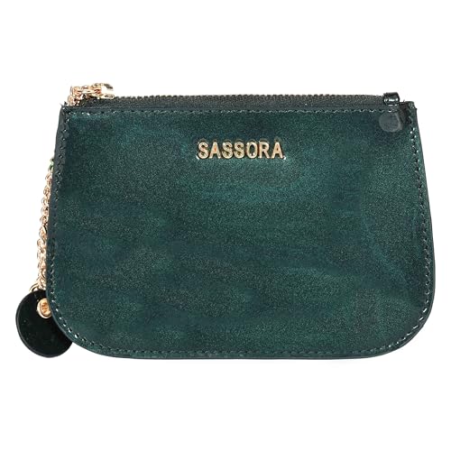 Sassora Premium Patent Leather Small Slim Pouch For Women's (Green) - Image 1
