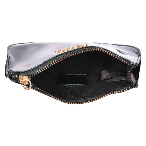 Sassora Premium Patent Leather Small Slim Pouch For Women's (Green) - Image 2