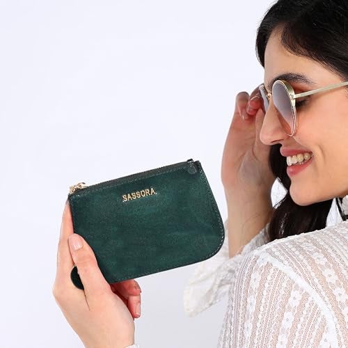 Sassora Premium Patent Leather Small Slim Pouch For Women's (Green) - Image 4