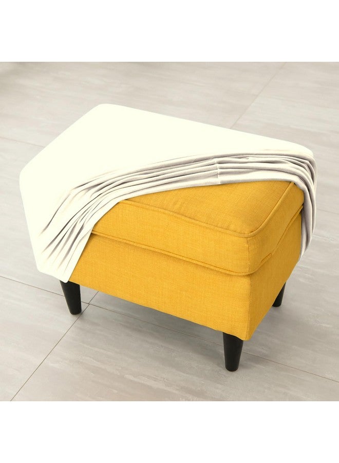 HOKIPO غطاء مسند قدم أوتومان من فئة HOKIPO 210 GSM من المخمل الممتاز القابل للتمدد، بيج (AR-4801-BGE) - Image 1