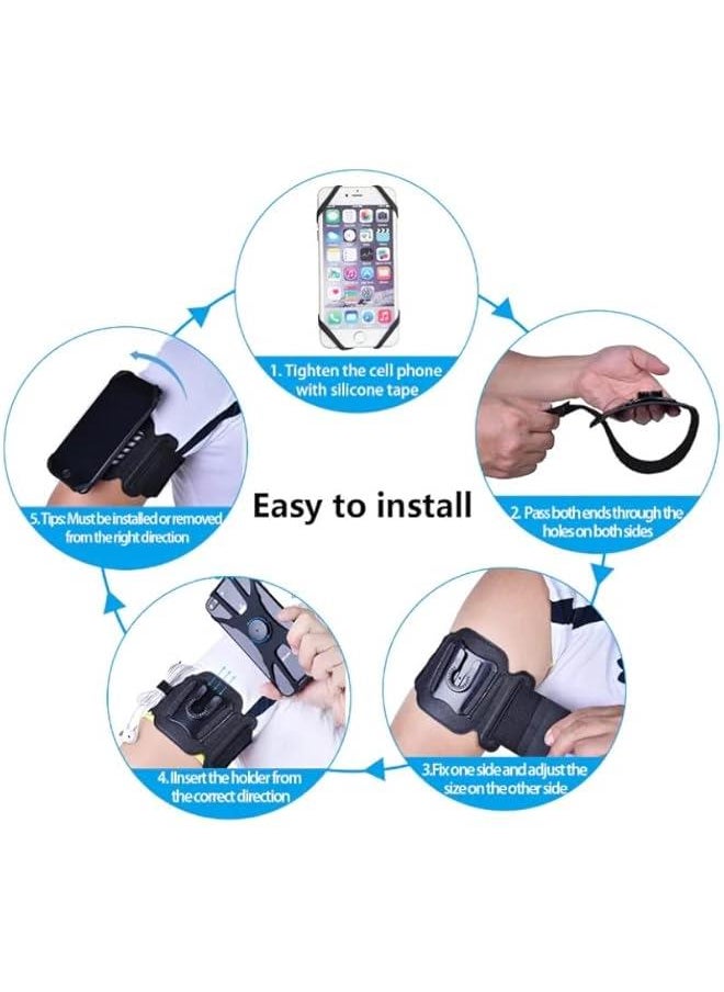 MOXO Magnetic Detachable 360° Rotatable Sports Running Armband Wristband Strap with Silic Ph Holder for iPh  - Image 2