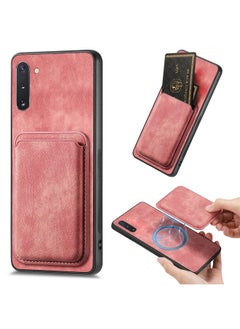 HuHa Case Cover For Samsung Galaxy Note10 Retro Leather Card Bag Magnetic Phone Case Pink 