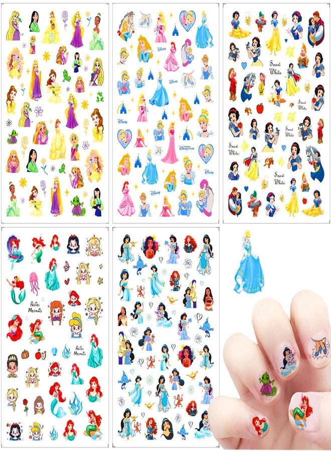 YKLWNN Cute Cartoon Nail Art Stickers Decals Kawaii Design Acrylic Nail Stickers 3D Self Adhesive Designer Nail Art Supplies Cute Nail Decals Decorations for Women Girls DIY Manicure Tips 5Sheets - Image 1