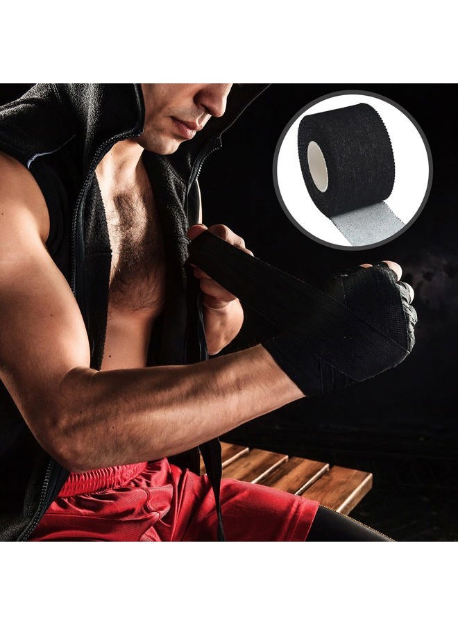 HI-BOOM 4 Pcs Pre Wrap Tape Athletic Finger Wrist Tape Sports No Sticky Residue Very Strong Easy Tear First Aid Injury Wrap for Athletes Trainers Boxing, 1.5 Inch x 33 Feet (Black, White) - Image 2