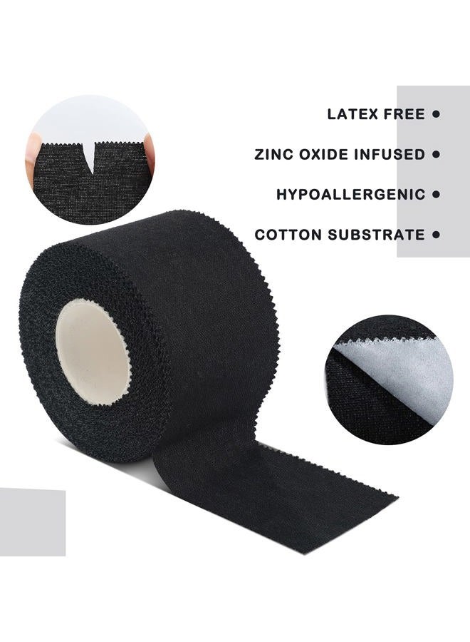 HI-BOOM 4 Pcs Pre Wrap Tape Athletic Finger Wrist Tape Sports No Sticky Residue Very Strong Easy Tear First Aid Injury Wrap for Athletes Trainers Boxing, 1.5 Inch x 33 Feet (Black, White) - Image 3