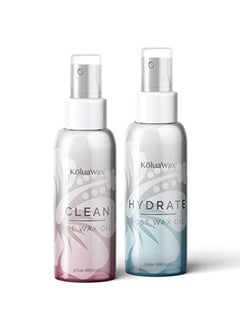 KoluaWax Hydrate At Home Waxing Kit Oils - Pre Wax Cleanser Preps & Protects Skin - Post Body & Facial Wax Oil Soothes, Reduces Redness, Removes Residue - Make Hair Removal Easy By Koluawax, 3 Oz. Each  - Image 1