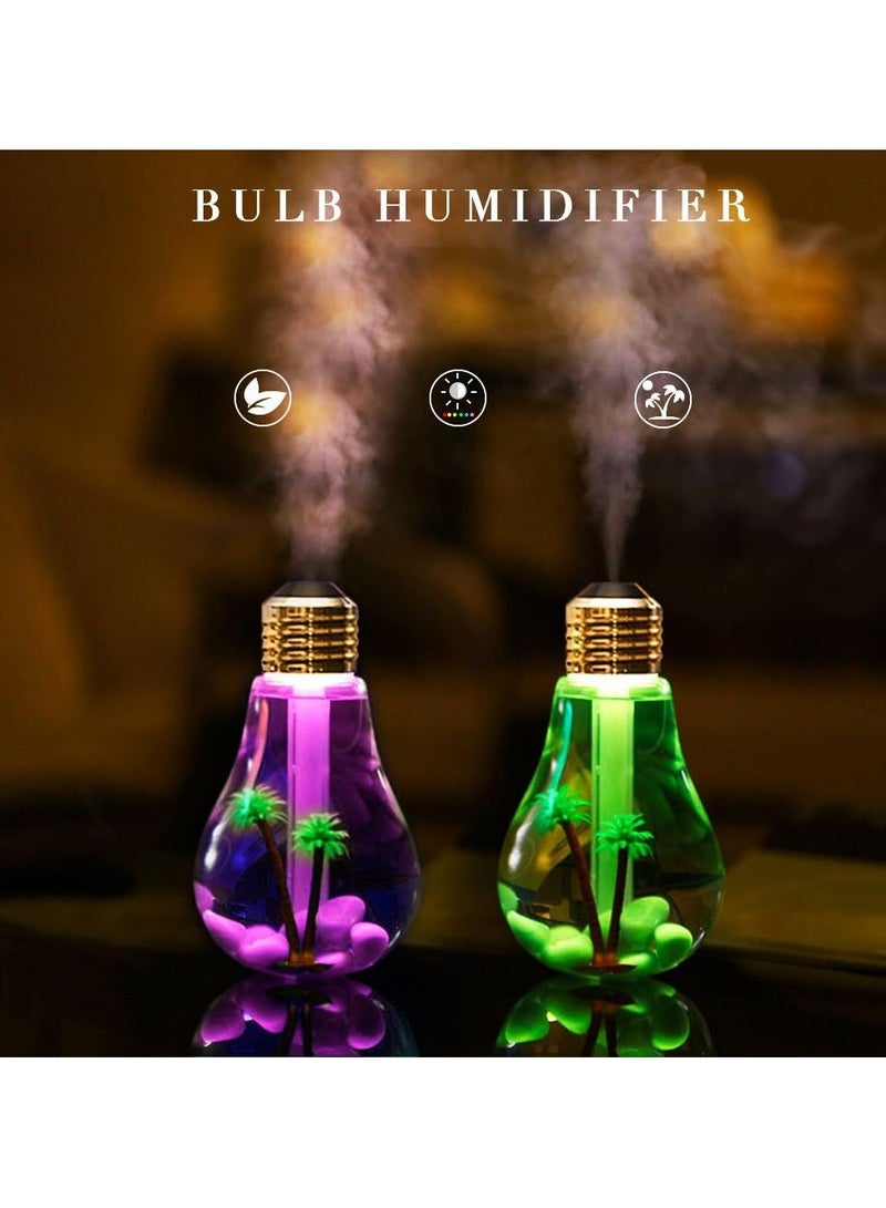 Number-One Number-one Cool Mist Ultrasonic Humidifier, Bulb Micro Landscape Design 400ml Personal Air Humidifier Ultra Quiet Air Diffuser with 7-Color Changing Night Light for Office Home Bedroom Living Room  - Image 5