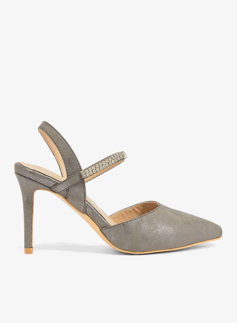 Cutout side, diamante bar strap